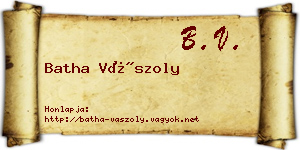 Batha Vászoly névjegykártya
